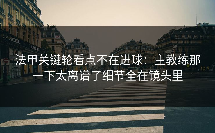 法甲关键轮看点不在进球：主教练那一下太离谱了细节全在镜头里