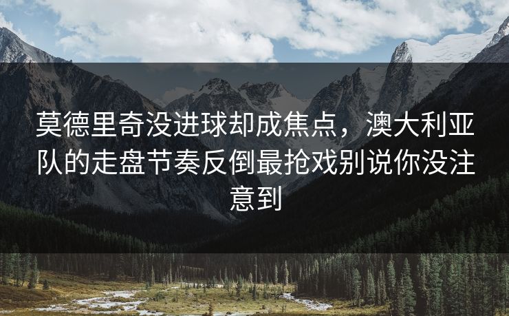 莫德里奇没进球却成焦点，澳大利亚队的走盘节奏反倒最抢戏别说你没注意到